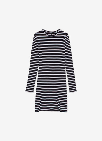 Чорно-білий кежуал сукня силуетна Jennyfer в смужку