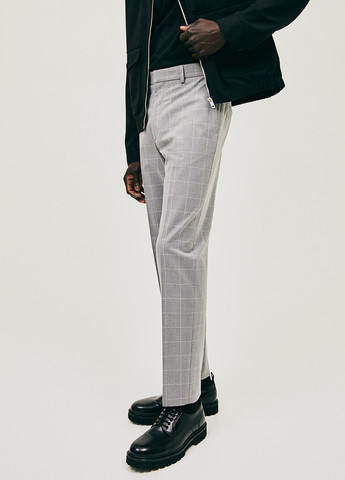 Серые классические, кэжуал демисезонные зауженные брюки H&M