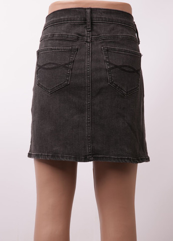 Темно-серая джинсовая однотонная юбка Abercrombie & Fitch