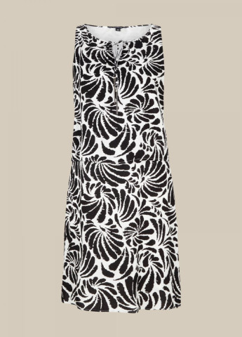 Чорно-білий кежуал плаття Comma з абстрактним візерунком