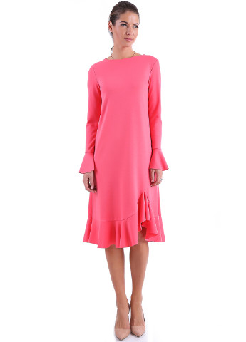 Розовое кэжуал платье а-силуэт Anette