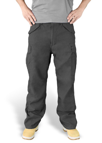 Грифельно-серые кэжуал демисезонные со средней талией брюки Surplus