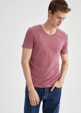 Рожево-лілова літня футболка DeFacto