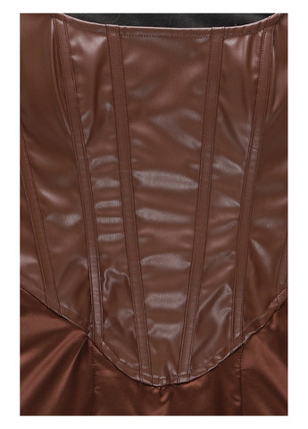 Коричневое кэжуал платье футляр PrettyLittleThing однотонное