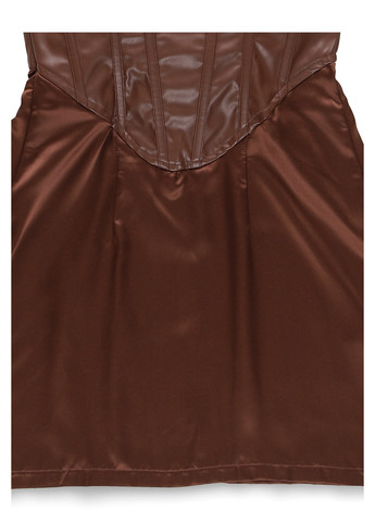 Коричневое кэжуал платье футляр PrettyLittleThing однотонное