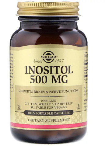 Інозітол (В8), Inositol,, 500 мг, 100 вегетаріанських капсул Solgar (228292474)