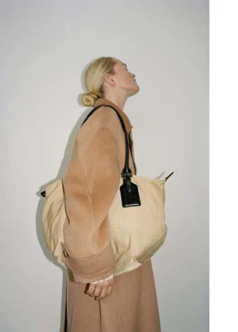 Сумка Tote з декоративною строчкою LP01 Беж (P-6910806230798) Zara (253137557)