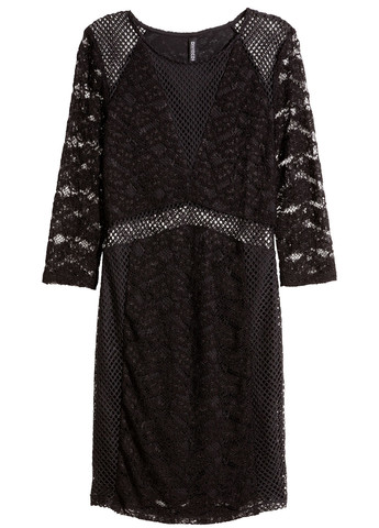 Черное кэжуал платье H&M однотонное