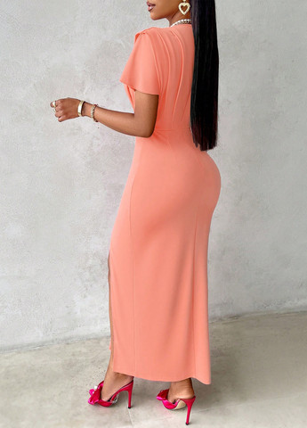 Персикова вечірня, кежуал сукня футляр SHEIN однотонна