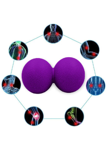 Массажный мячик TPR 6х12 см двойной фиолетовый (мяч для массажа спины, миофасциального релиза и самомассажа) EF-MD12-V EasyFit (243205442)