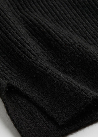 Чорна кежуал плаття зимове вільного крою сукня светр H&M однотонна