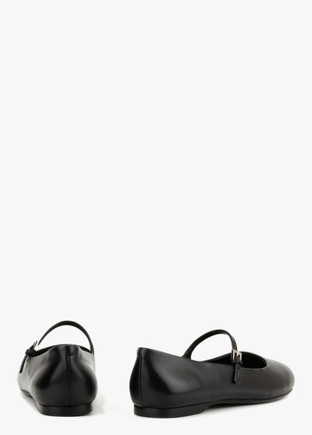 Жіночі балетки Le'BERDES | чорні однотонні без декору натуральна шкіра (370452015)