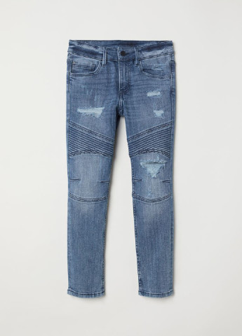 Синие демисезонные скинни, зауженные джинсы H&M