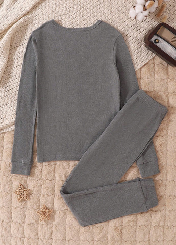 Сіра всесезон піжама (лонгслів, штани) лонгслів + брюки SHEIN