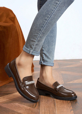 SHEIN Туфлі лофери коричневий з штучна шкіра, китай — демісезон (341743441)