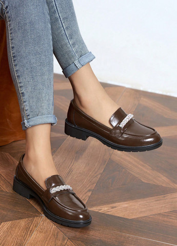 SHEIN Туфлі лофери коричневий з штучна шкіра, китай — демісезон (341743441)