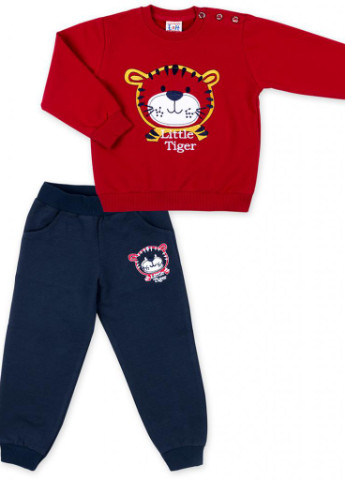 Бордовый демисезонный костюм десткий кофта с брюками "little tiger " (7214-92b-red) Breeze