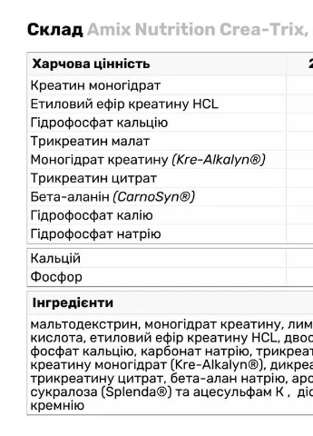 Креатиновий комплекс Crea-Trix 824g (Lemon) Amix Nutrition (254868550)