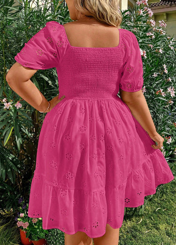 Малиновое кэжуал платье клеш SHEIN однотонное