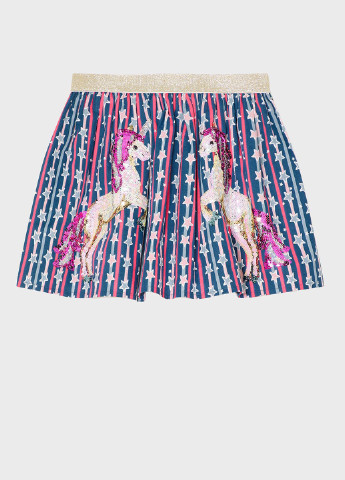 Синяя кэжуал с звездным узором юбка Monsoon Children клешированная