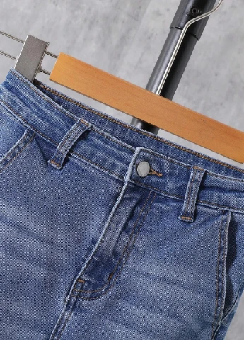 Голубые демисезонные карго джинсы SHEIN