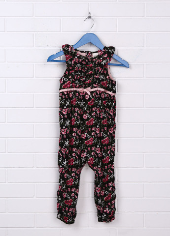 Комбинезон H&M комбинезон-брюки цветочный чёрный кэжуал