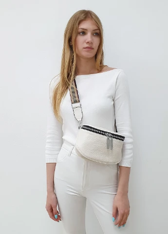 Сумка-бананка женская маленькая кожаная молочная Fashion (229461527)
