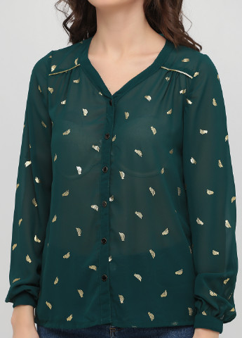 Изумрудная демисезонная блуза Yumi