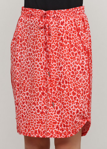 Коралловая кэжуал леопардовая юбка Peppercorn а-силуэта (трапеция)