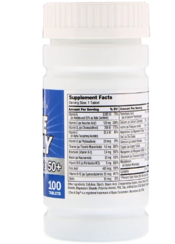 Мультивітаміни для чоловіків One Daily Men's 50+, Multivitamin Multimineral, 100 Tablets 21st Century (254325730)