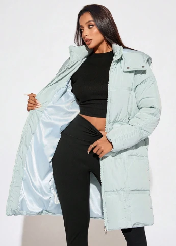 Мятная зимняя куртка SHEIN