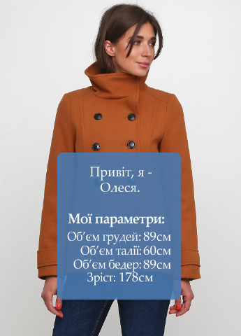 Коричневое Джинсовое пальто H&M однотонное