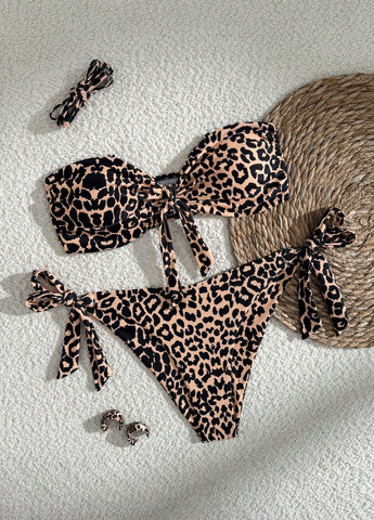 Бежевий літній купальник (ліф, трусики) бікіні, роздільний SHEIN