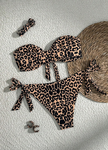 Бежевий літній купальник (ліф, трусики) бікіні, роздільний SHEIN