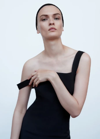 Чорна кежуал плаття, сукня Zara однотонна