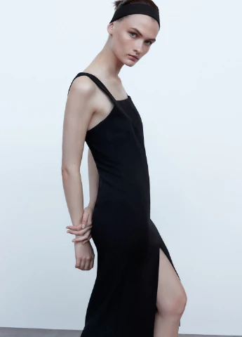 Чорна кежуал плаття, сукня Zara однотонна