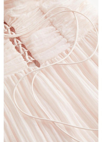 Кремовое вечернее, кэжуал платье бандо H&M однотонное