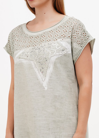 Оливкова кежуал сукня 158С однотонна