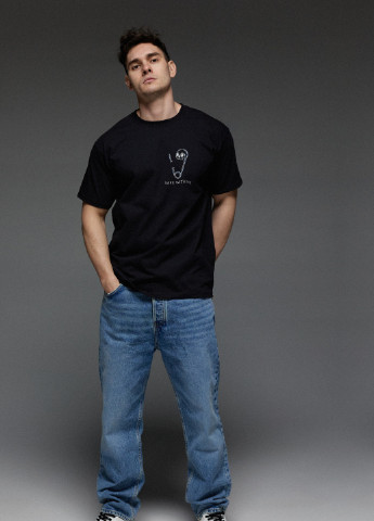 Чорна футболка чоловіча з коротким рукавом Aspirine