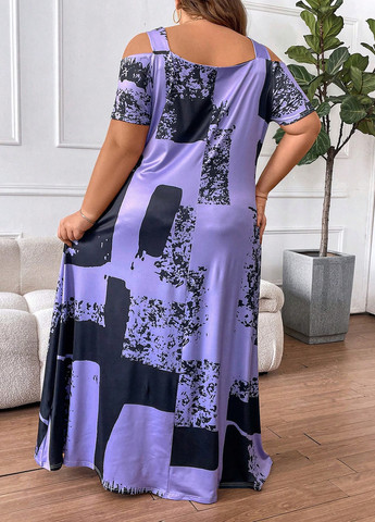 Фиолетовое кэжуал, вечернее платье клеш SHEIN тай-дай