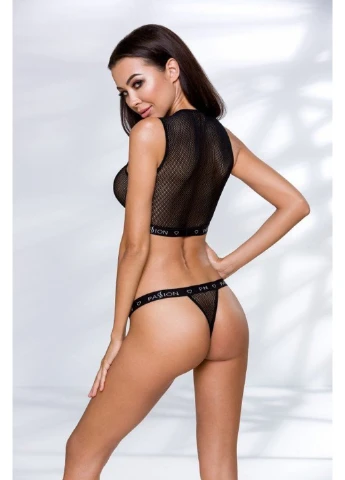 Комплект білизни DEBRA SET black XXL/XXXL - Exclusive: стрепи: топ з декольте, трусики Passion (255458377)
