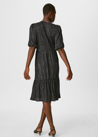 Черное кэжуал платье C&A с узором «перец с солью»