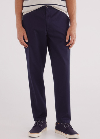 Темно-синие кэжуал летние зауженные брюки Springfield