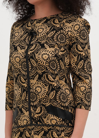 Черное кэжуал платье футляр Imperial с цветочным принтом