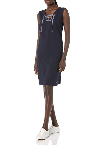 Индиго кэжуал платье Tommy Hilfiger однотонное