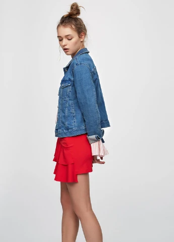 Світло-синя демісезонна куртка Pull & Bear