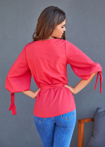 Красная демисезонная блуза женская ISSA PLUS SA-320