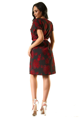Красное кэжуал платье Demma с абстрактным узором