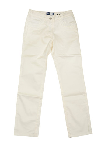Белые кэжуал демисезонные прямые брюки Papermoon