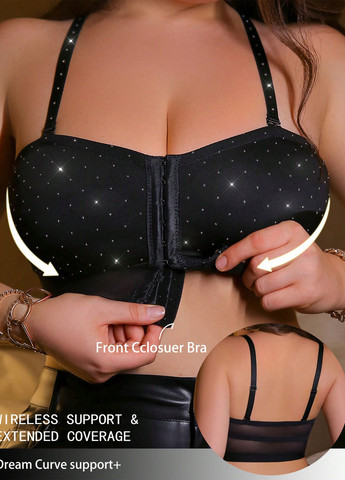 Чорний топ бюстгальтер SHEIN поліестер